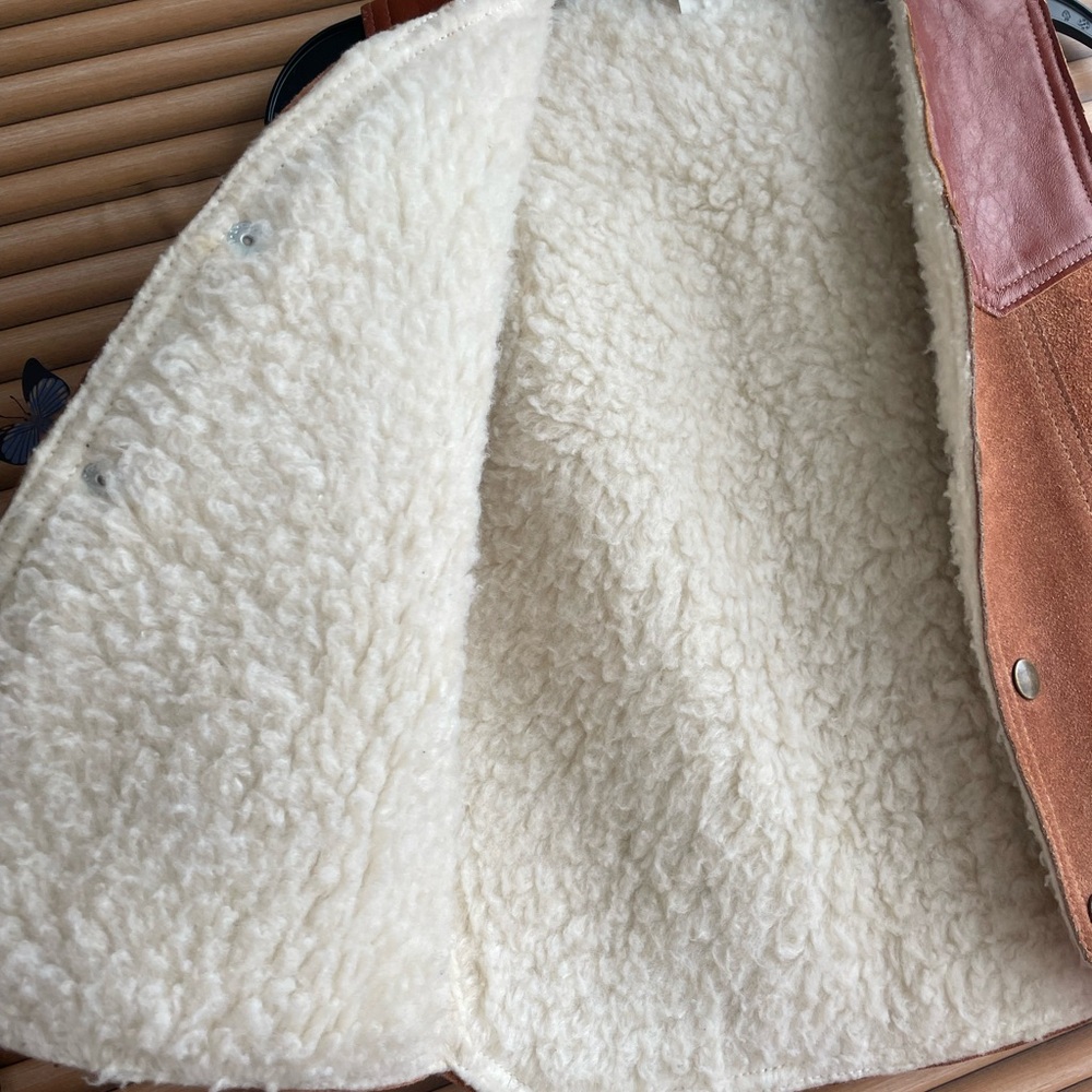 Brown Suede and Leather Vest - Picture 5 of 8